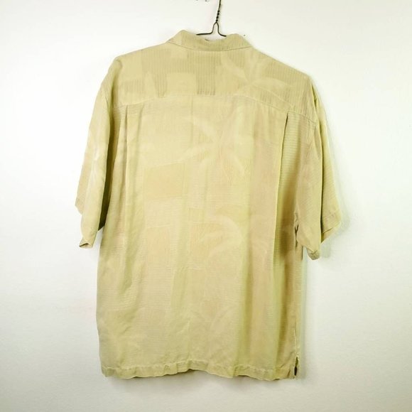 Tommy Bahama Mens Hawaiian Shirt Green Palm Trees Short Sleeve 100% Silk L - Picture 2 of 7